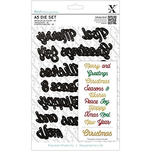 DoCraft Xcut - Christmas Sentiments, 14-Pack A5 Die Set