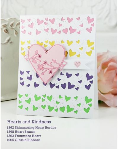 Poppystamps 100% Steel Die Shimmering Heart Border 1362