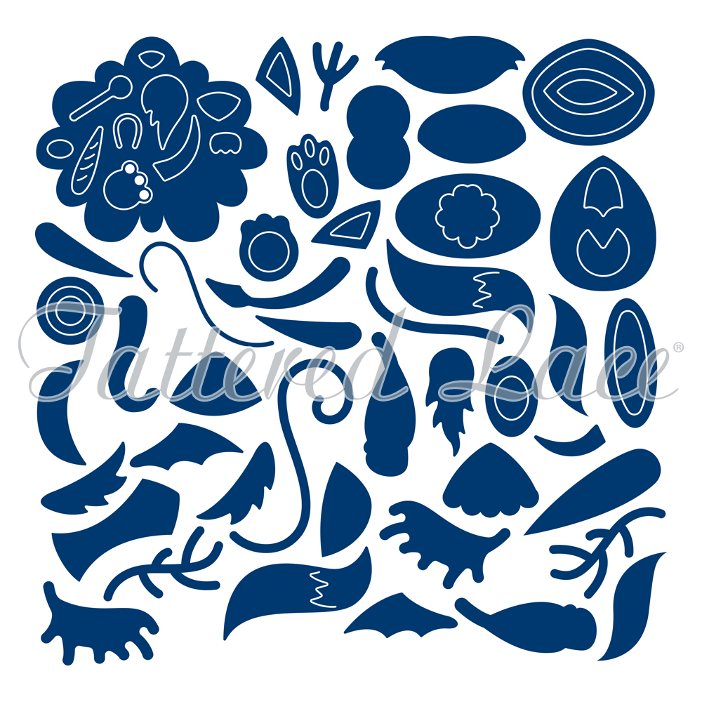 Tattered Lace Tiny Tubs Dies 68-pc, Booklet, and Eye-stamp Set