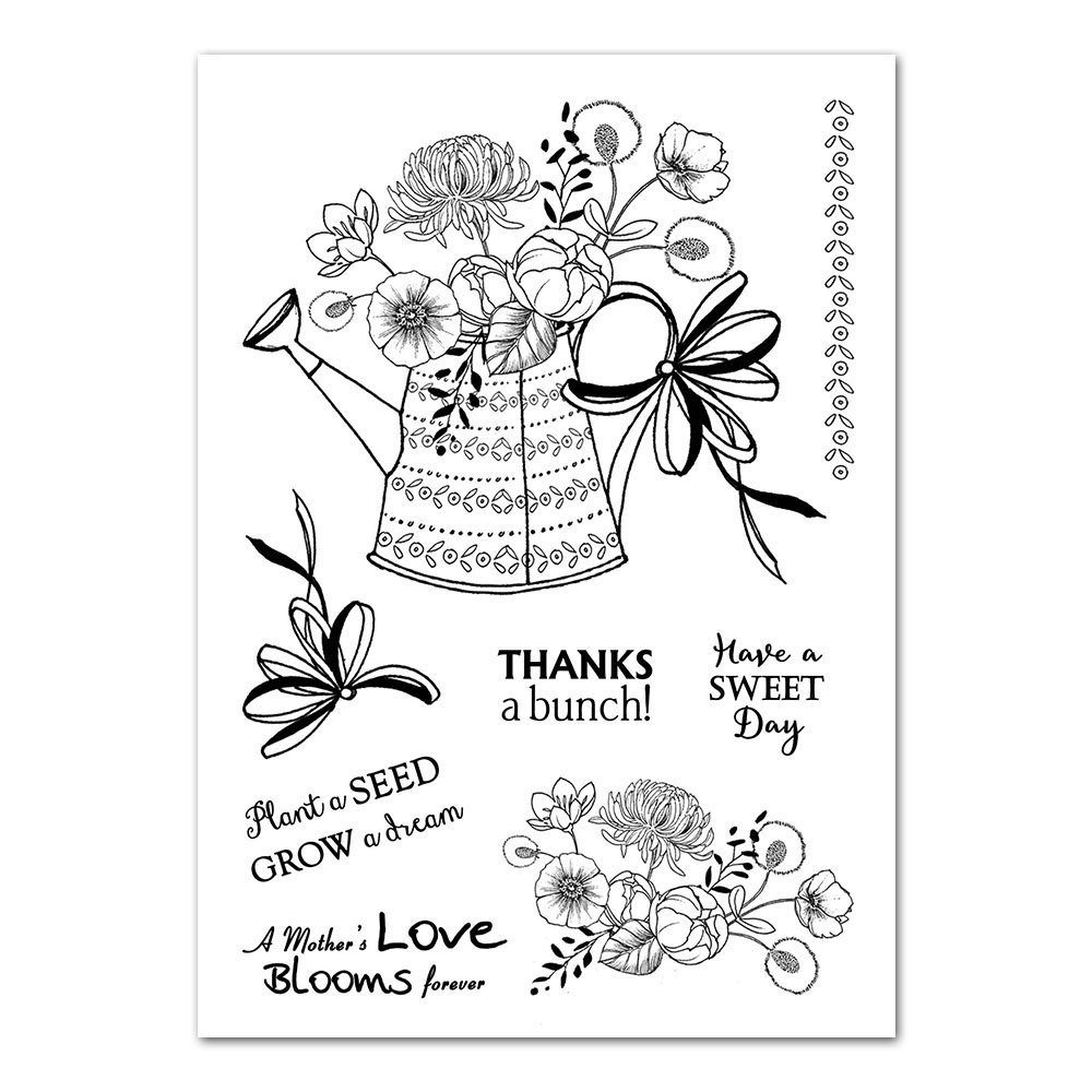 Tattered Lace Folk Art Watering Can Cutting Die & Stamp Set