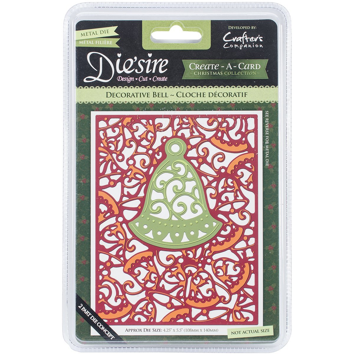 Die'Sire Create-A-Card Cutting & Embossing Die-Decorative Bell