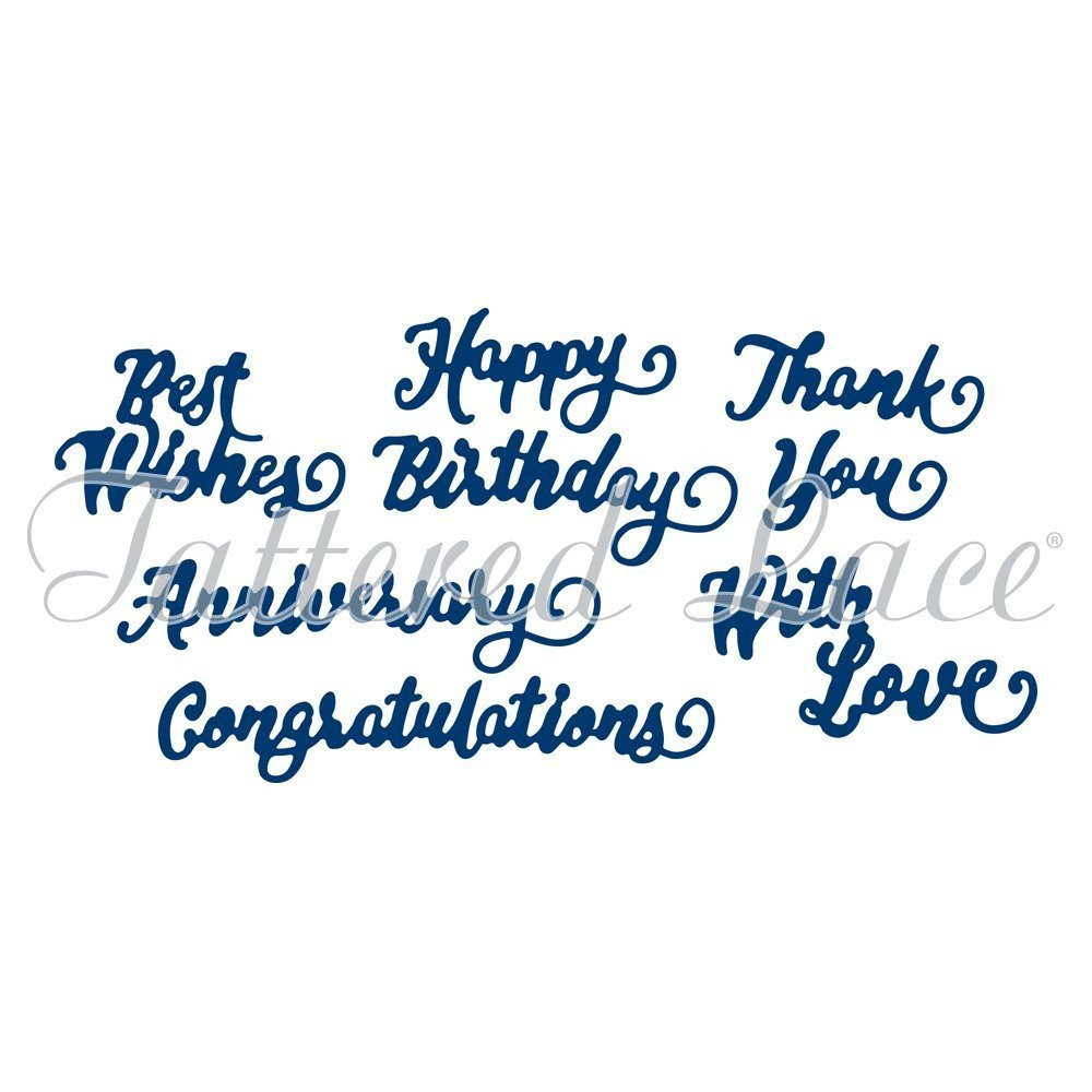 Tattered Lace Love is in the Air Cutting Sentiment Die Set TLD0114