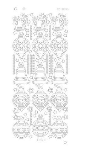 Find It Trading Christmas Bells and Baubles Mirror Silver CD30958