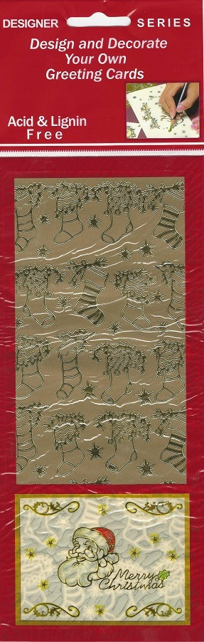 Sticker King Christmas Gold Foil Stockings Outline Peel Sticker