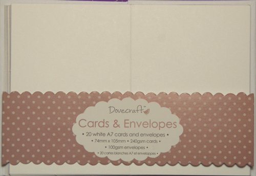 Trimcraft DCCE032 2.9 x 4.13' White Dovecraft Mini Cards with Envelopes (20 Pack)