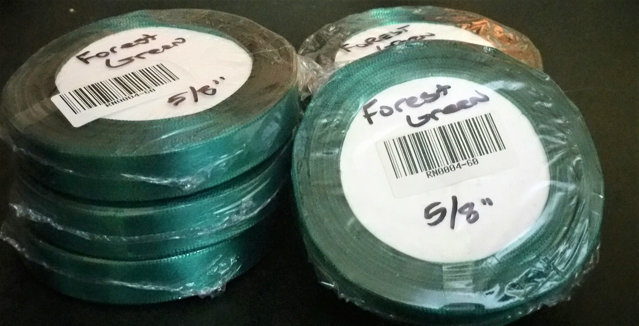 25 yd Satin Ribbon 5/8" FOREST GREEN  25-yards RN0004-60