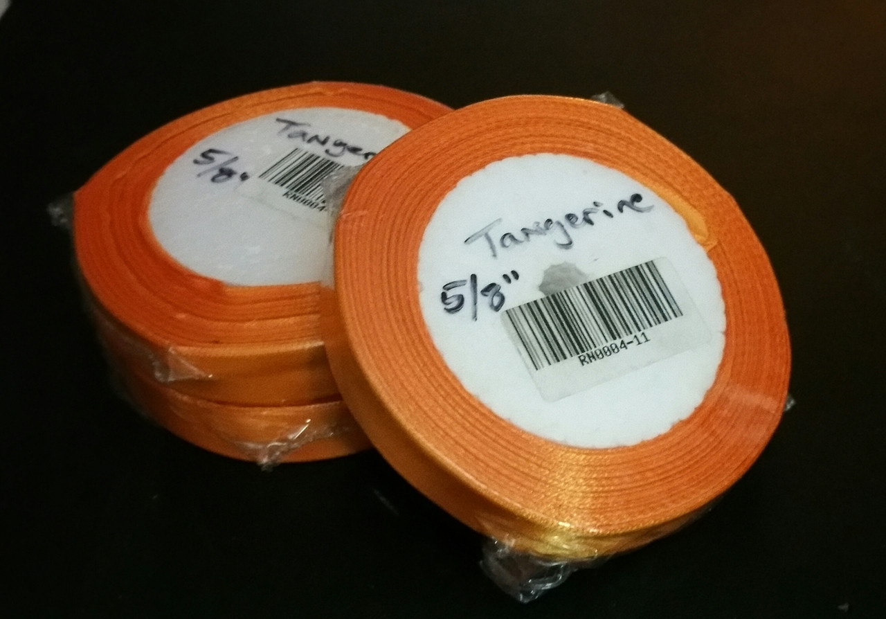 25 yd Satin Ribbon 5/8" TANGERINE  25-yards RN0004-11