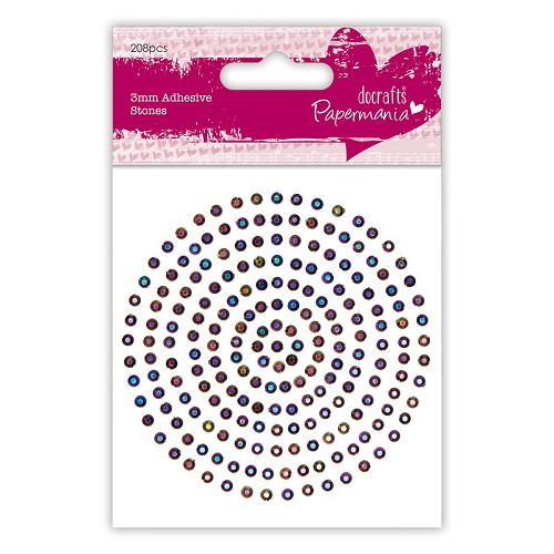 DoCrafts Papermania 3mm 206pc Black Iridescent Adhesive Gems PMA351606