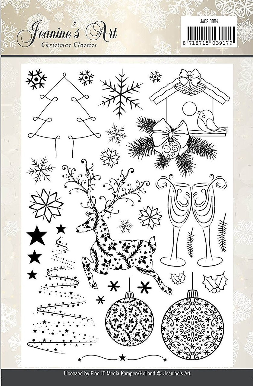 Jeanine's Art Christmas Classics Clear Acrylic Stamp Set JACS10004