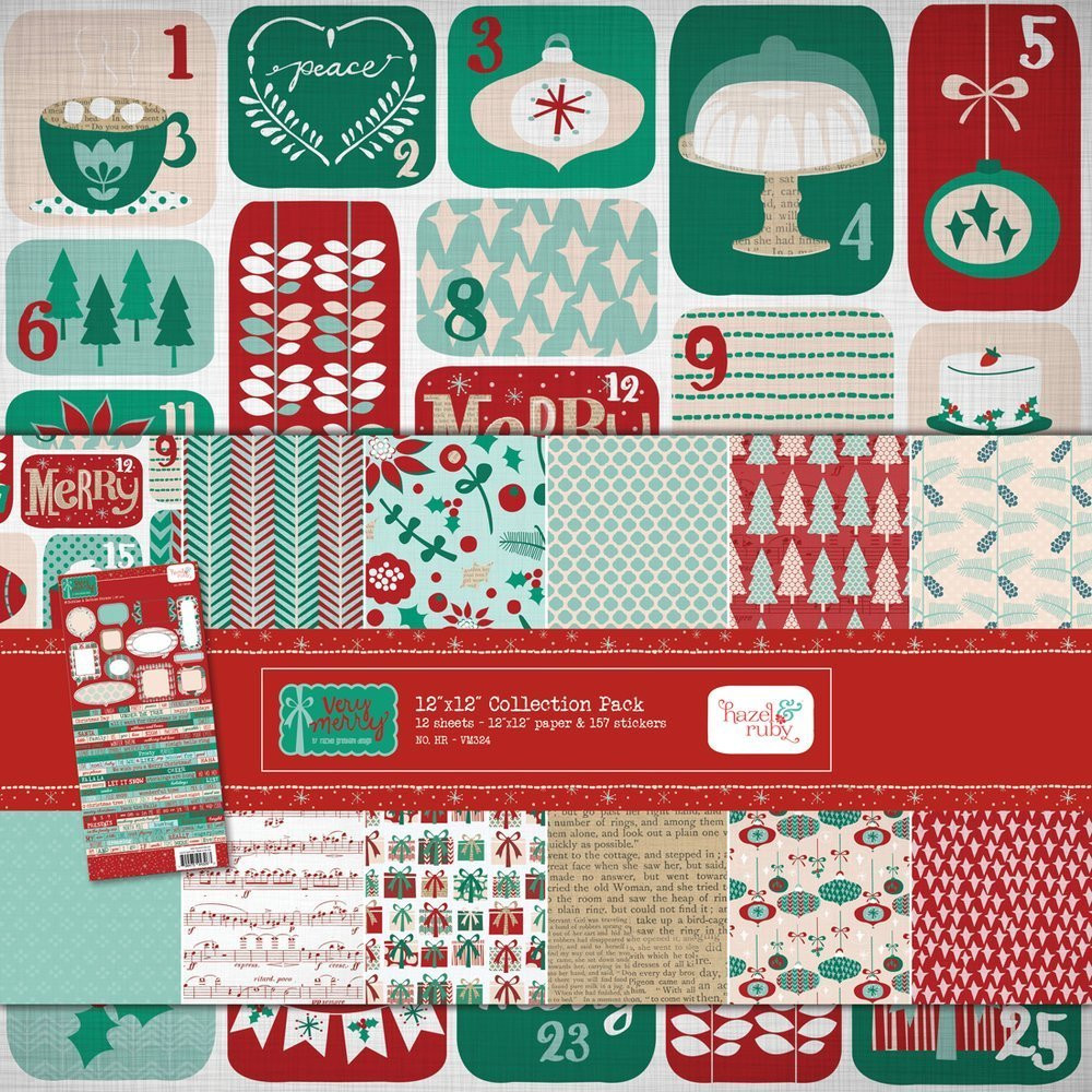Hazel & Ruby Very Merry Christmas 12x12 Paper & Sticker Kit VM324