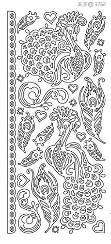 Ecstasy Crafts Peel-Off Stickers Peacocks Black 376213