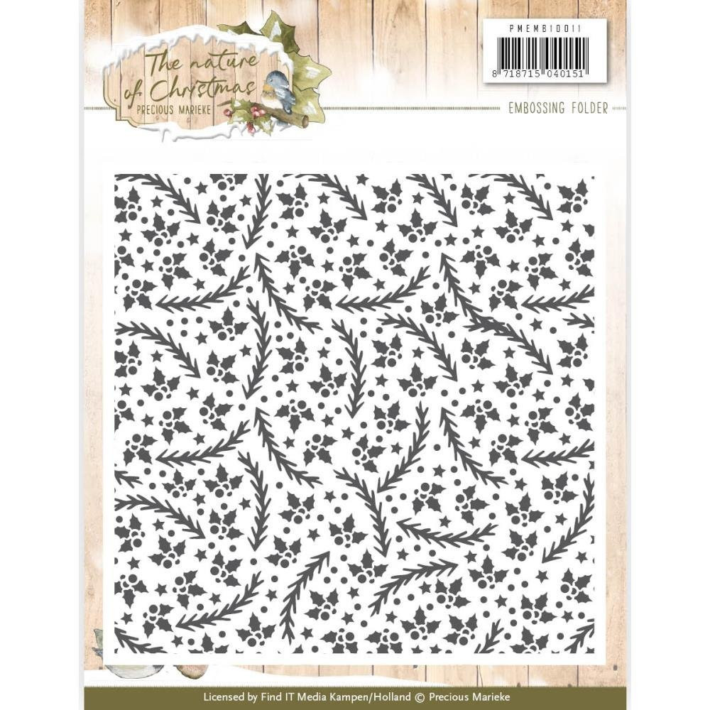 Precious Marieke The Nature of Christmas Embossing Folder PMEMB10011