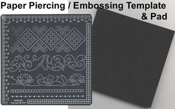 Ecstasy Crafts Sm Piercing Borders Template w/Mat Parchment Craft