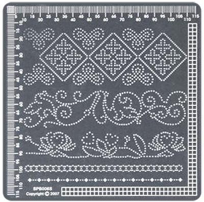 Ecstasy Crafts Sm Piercing Borders Template w/Mat Parchment Craft