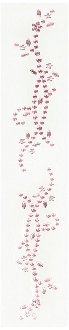 Ruby Rock-It Bling Self Adhesive Rhinestones, Floral Strips, Pink, 2-Pack