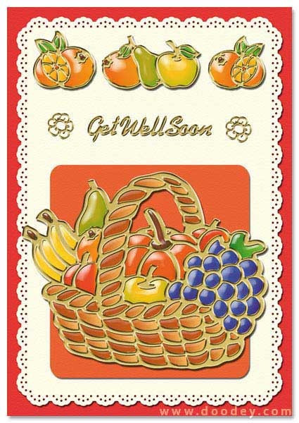 DOODEY DD2501 Get Well Soon BLACK Peel-Off Outline Metallic Style Sticker