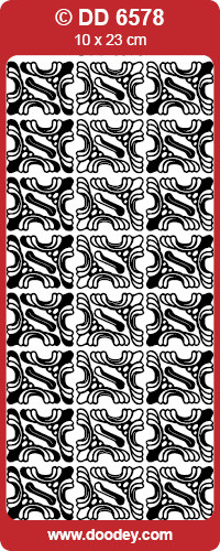 DOODEY DD6578 SILVER PETAL FRAMES Corners Peel Stickers One 9x4 Sheet