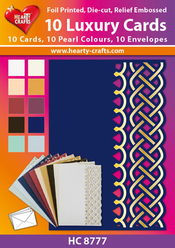 Hearty Craft 10 Luxury Cards - HC8777 Pearlized, Foiled, Die-Cut and Embossed
