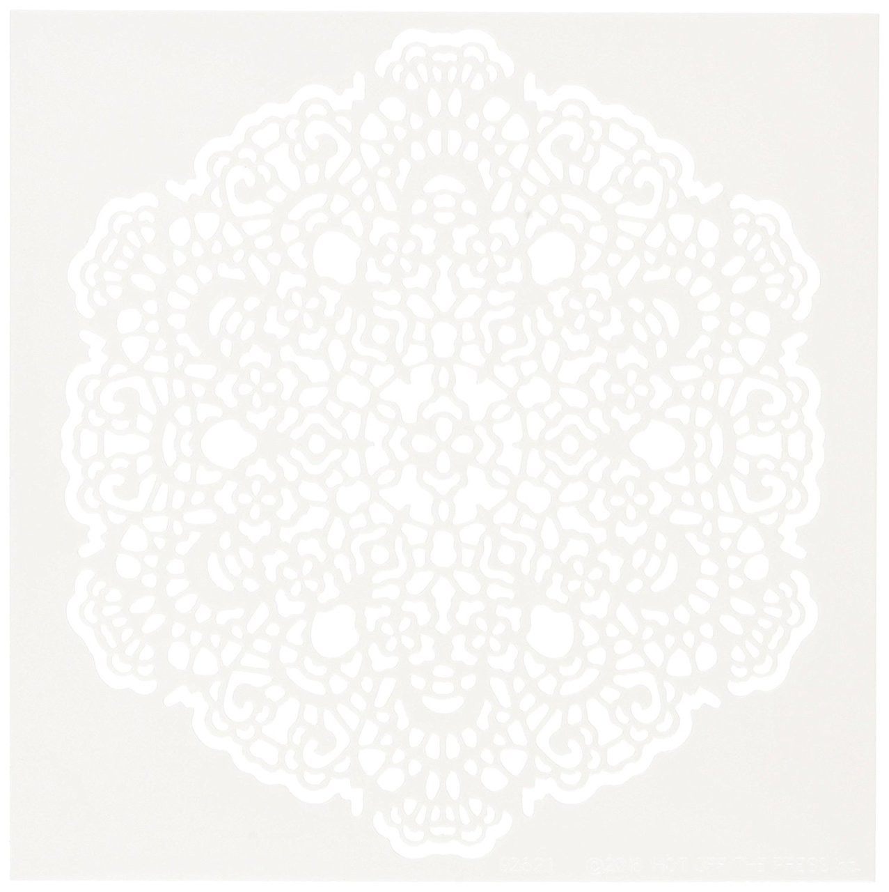 Hot Off The Press 9262 Stencils, 6' x 6', Lace, White