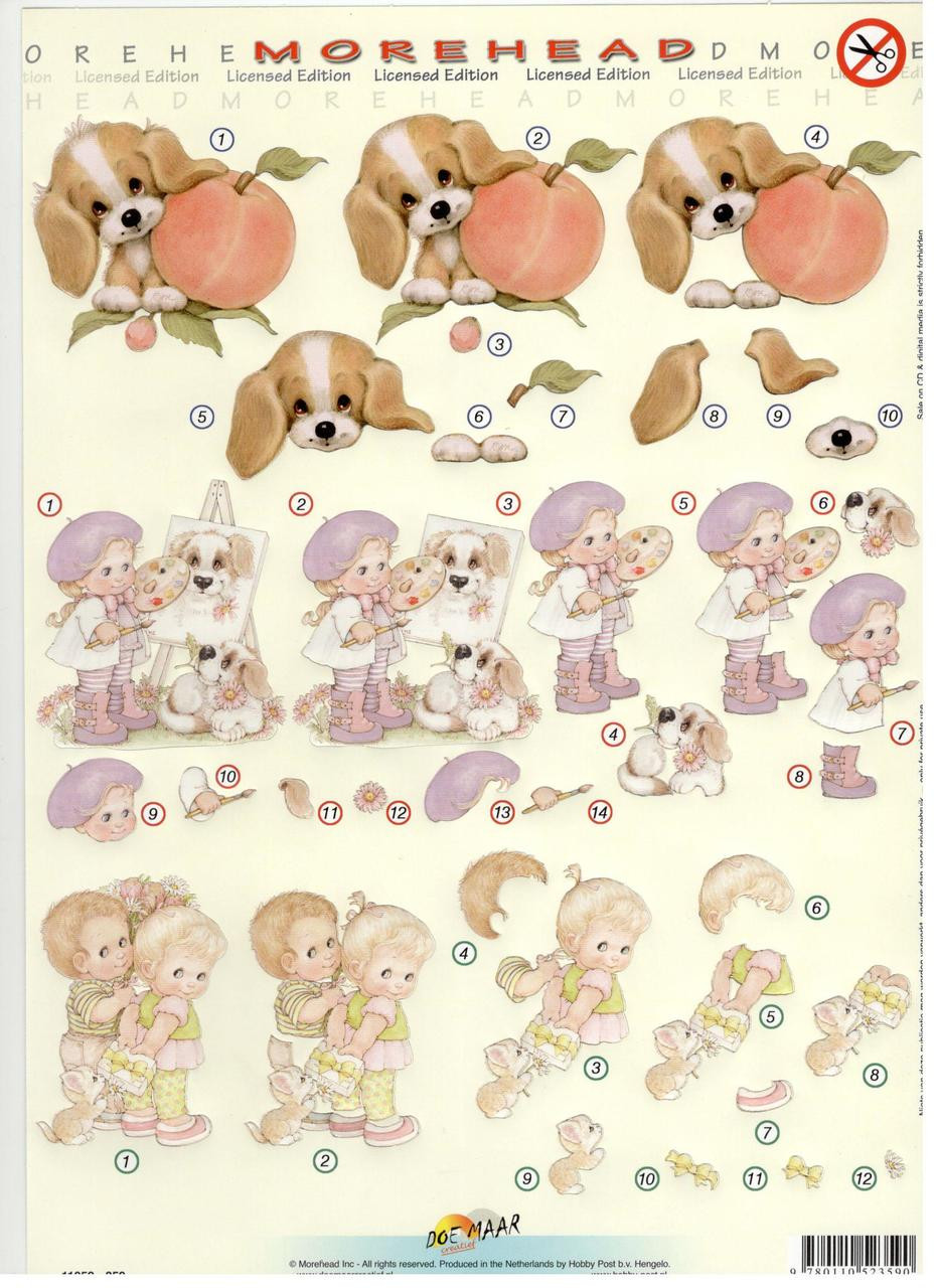 Morehead 3D Diecut PUPPY WITH PEACH 11052359 Precut Images