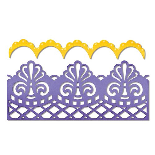 Sizzix Thinlits Die Set 2PK - Damask & Scallop Borders by Jen Long