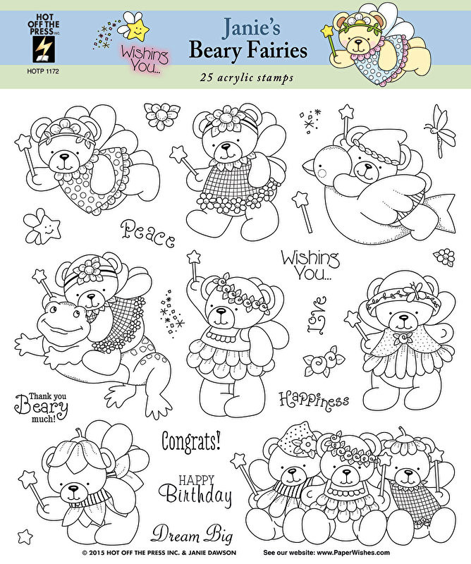 25 HOTP Janie's Beary Friends 1172 Rubber Stamps Janie Dawson Unmounted