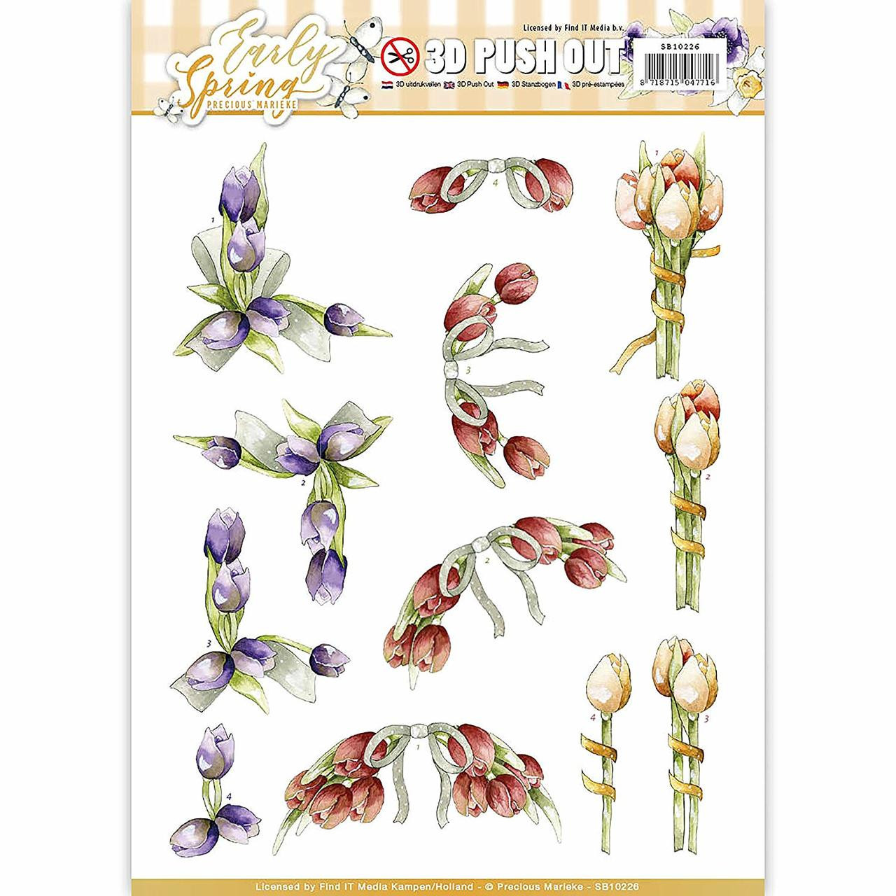 Precious Marieke Early Spring Punchout Sheet-Early Tulips