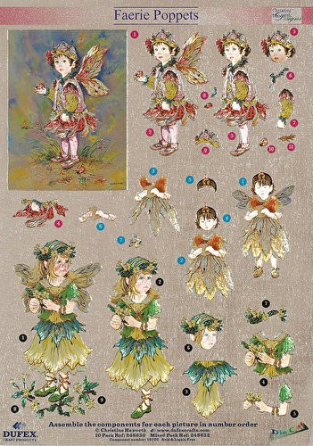 Yellow Faeries Papier Tole Die Cuts