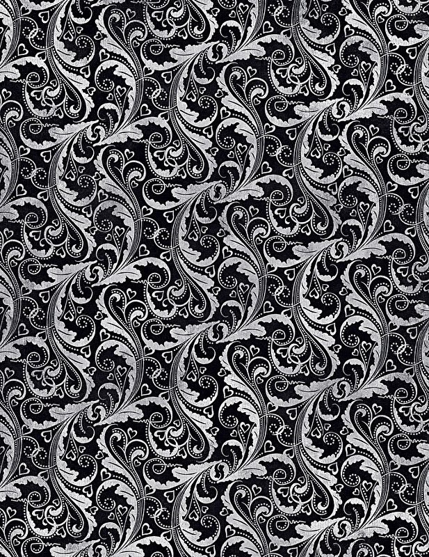 HOTP Heart Flourish Black 8 1/2x11 Papers 25-sheet Pack 10407