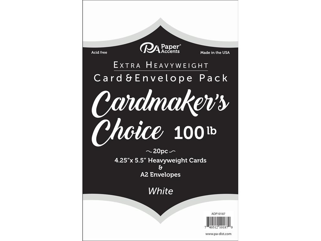 Paper Accents Extra Heavy Weight White Cards 100lb A2 Cards with Envelopes