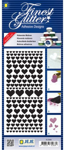 JeJe Double-SIded Adhesive Stickers Hearts Sheet 4-0344