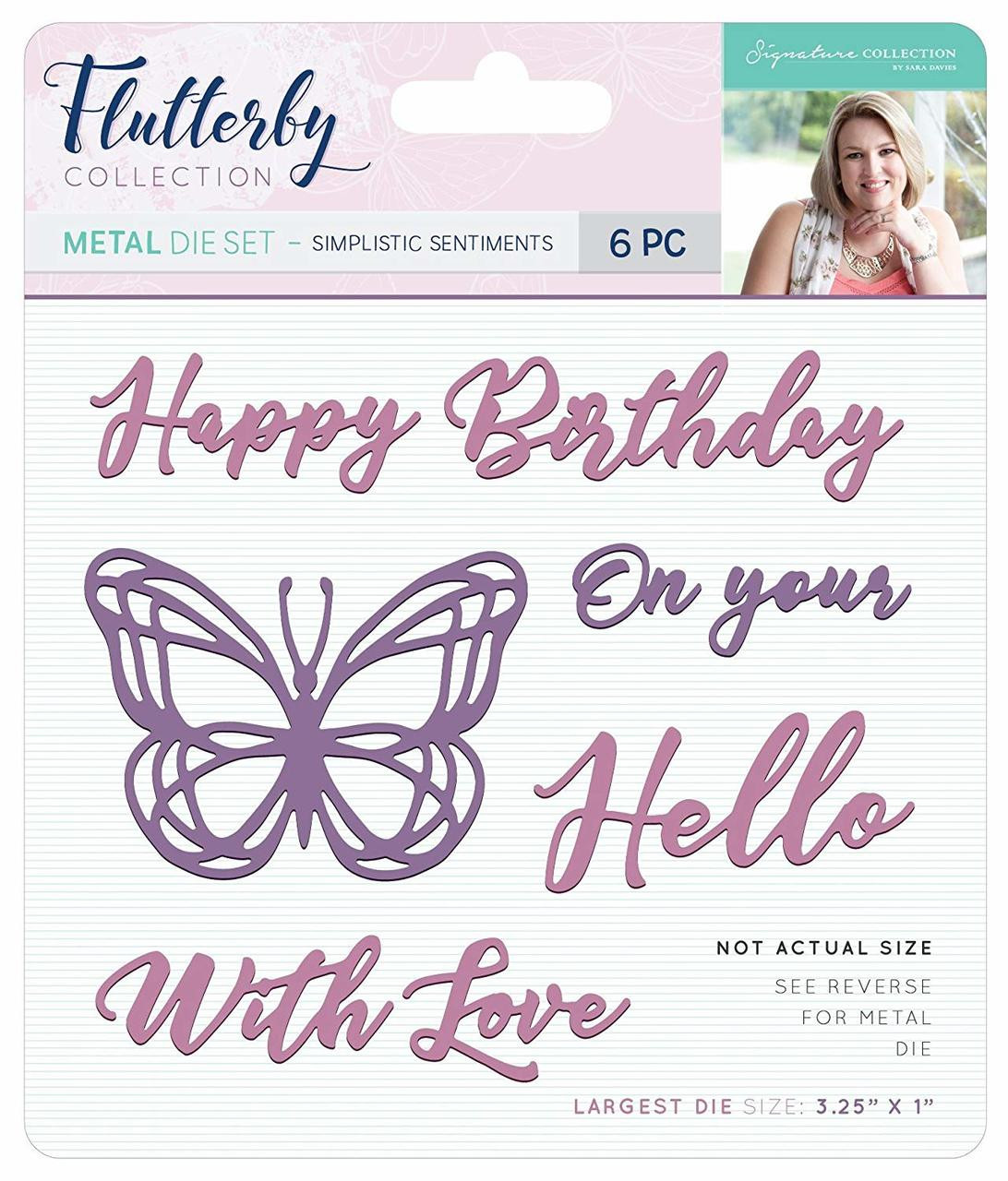 Sara Davies Signature Flutterby Metal Die-Simplistic Sentiments