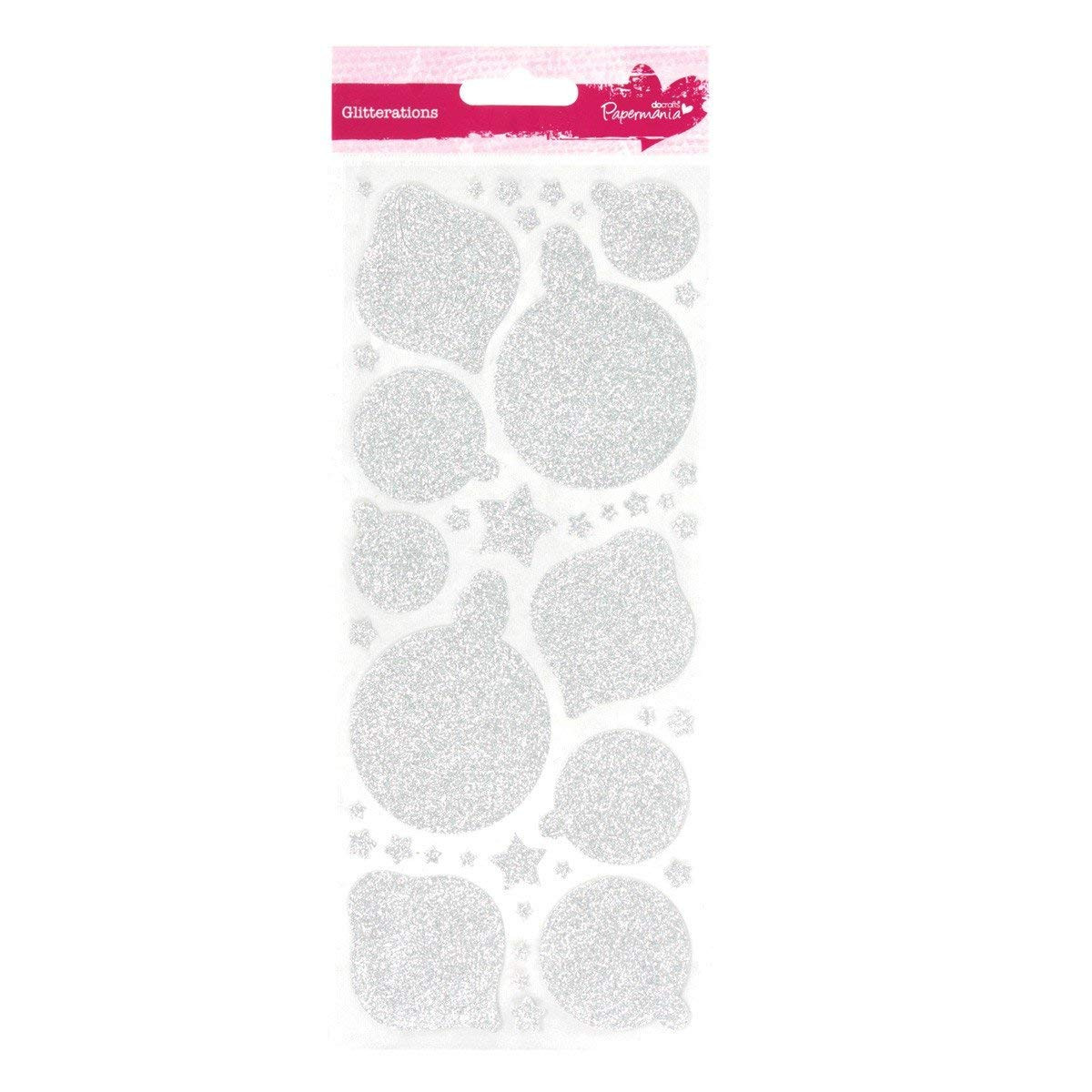 DoCrafts Glitterations Filigree Baubles Silver Peel-Style stickers