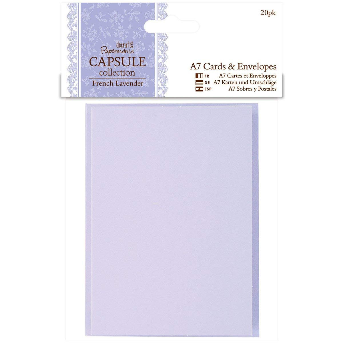 Papermania French Lavender Cards & Envelopes EU A7 20/Pkg-