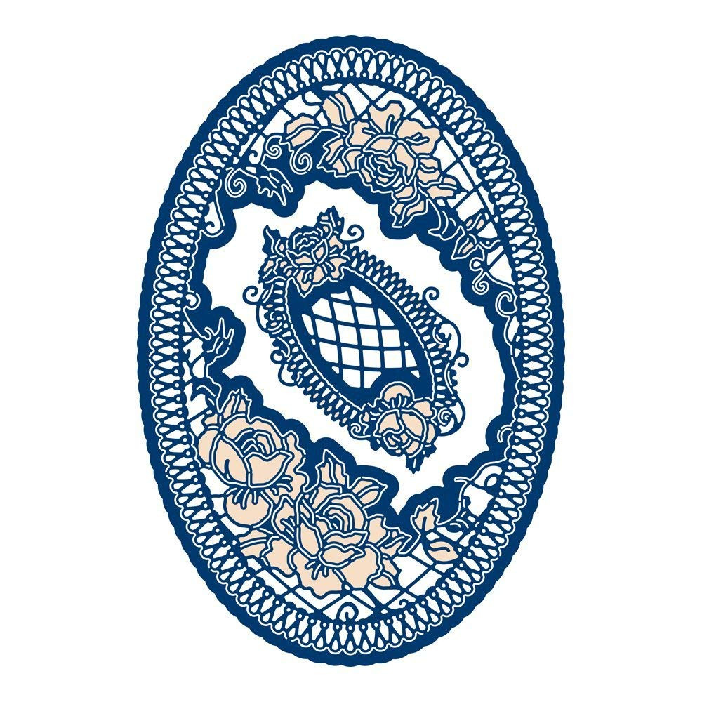 Tattered Lace Woodside Bloom Oval Cutting Die, Silver TLD0629