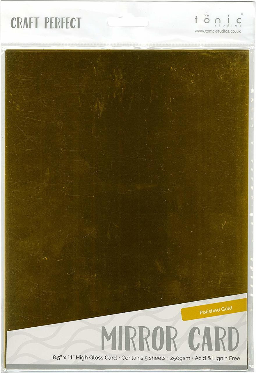 See NOTE damaged- Craft Perfect Mirror Glass  - Polished Gold