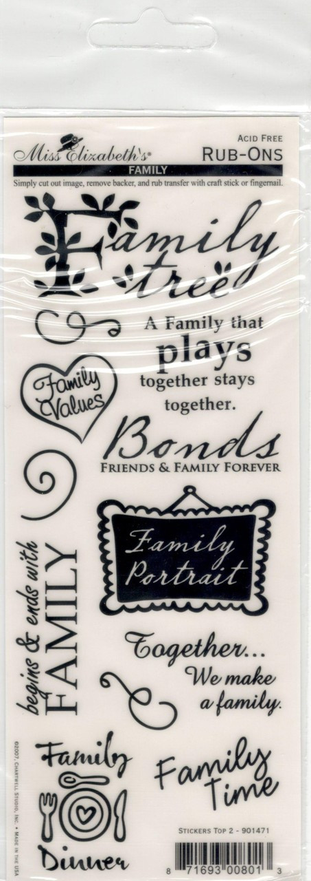 Miss Elizabeth's Rub-Ons - Family 