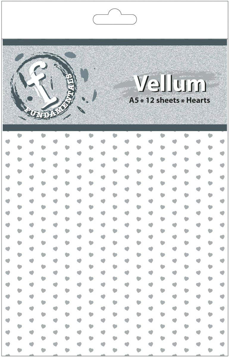 Ruby Rock-It Fundamentals A5 Vellum Sheets, 8.3 by 5.8-Inch, Hearts, 12-Pack