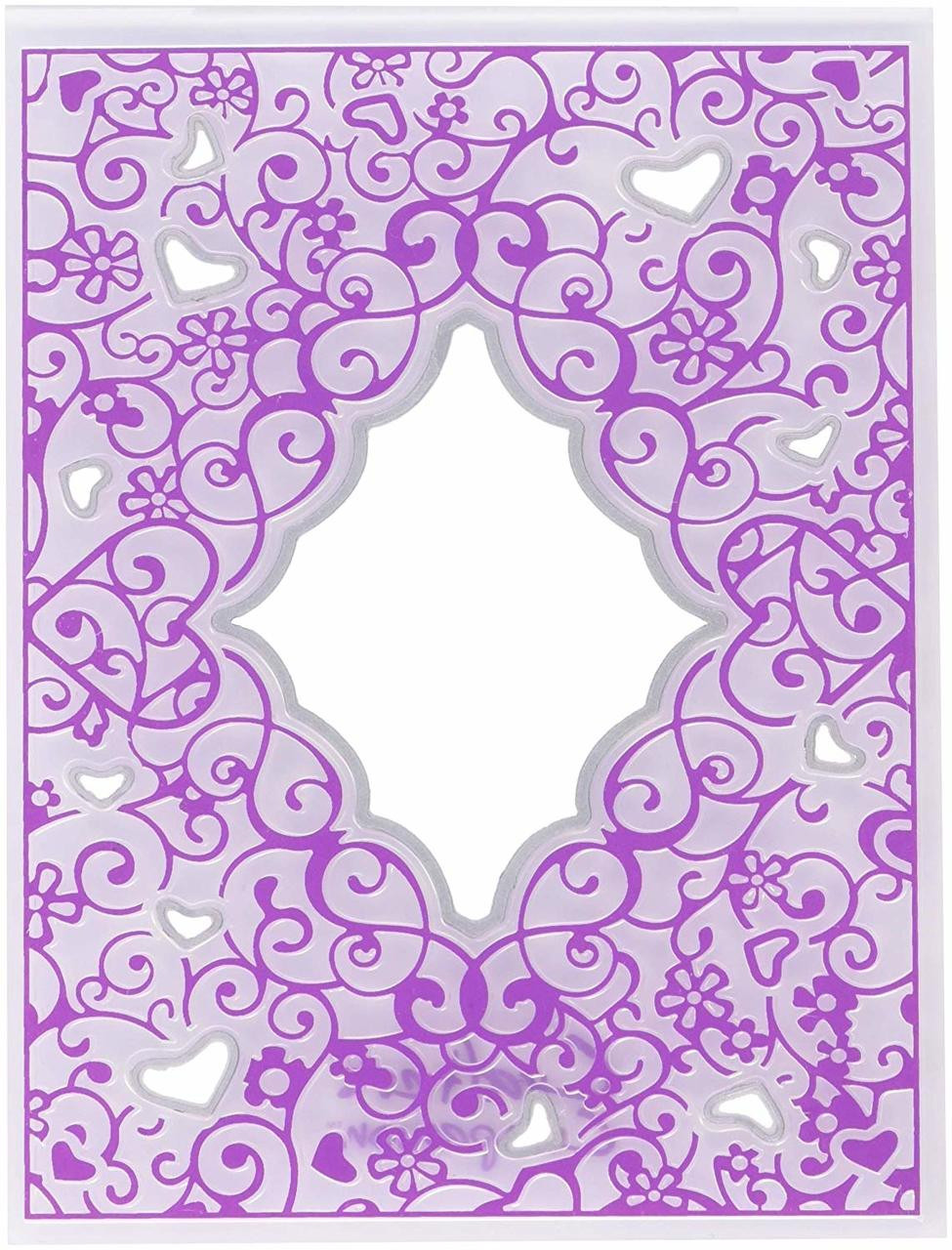 Die'sire CC-CEF-HECO Embossing Folder with Die, Clear/Silver