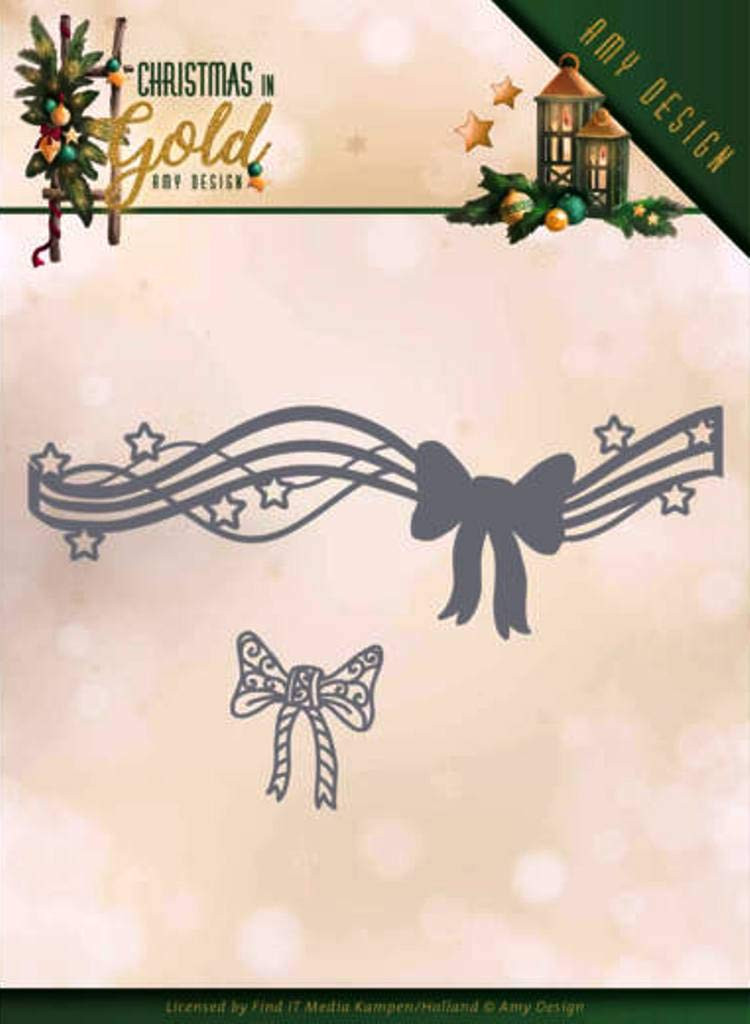Find It Cutting Dies - Amy Design - Christmas in Gold - Christmas Bow - 4.8 x 13.0 cm ADD10186