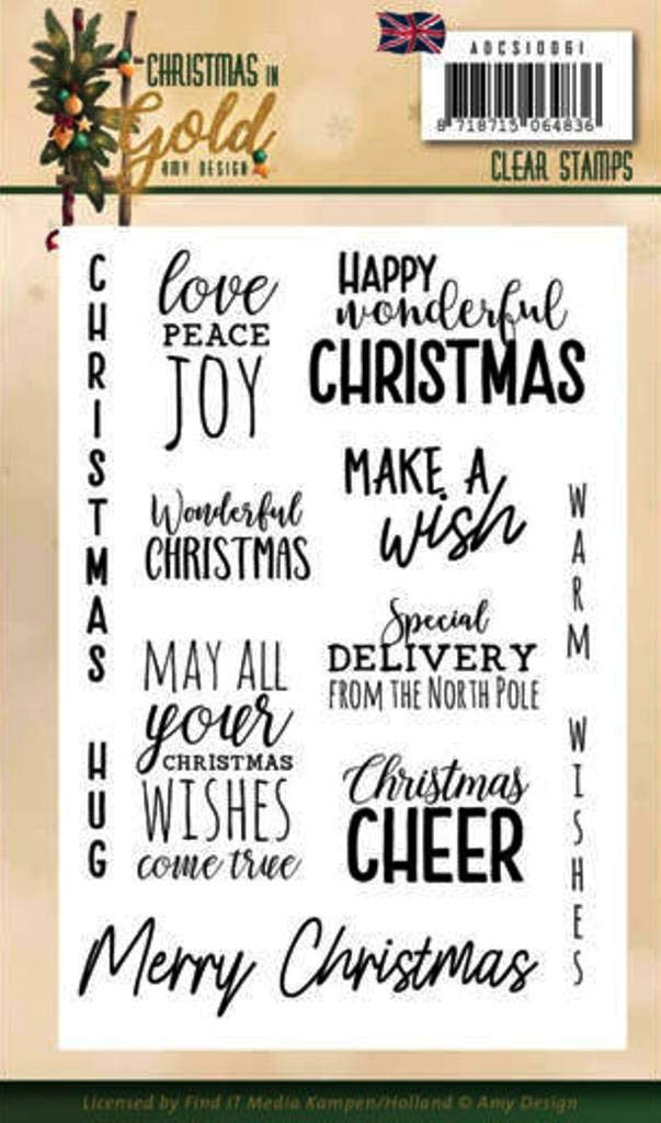 Find It Trading Amy Design- Christmas in Gold Clear Stamps- ADCS10061