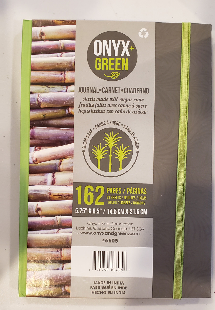 Oynx+Green 8.5" x 5.75" Hard Cover Journal with Elastic Strap