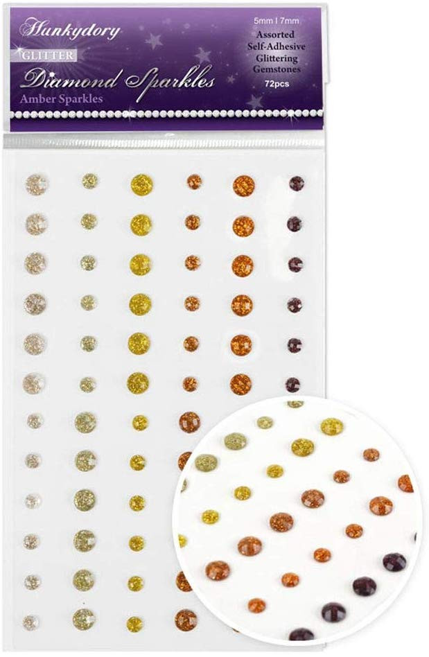 Hunkydory Glitter Diamond Sparkles Self-Adhesive- Amber Sparkles Glittering Gemstones GEM225