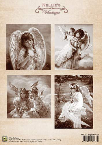 Nellie's Vintage Prints-Angel Flowers NEVI041