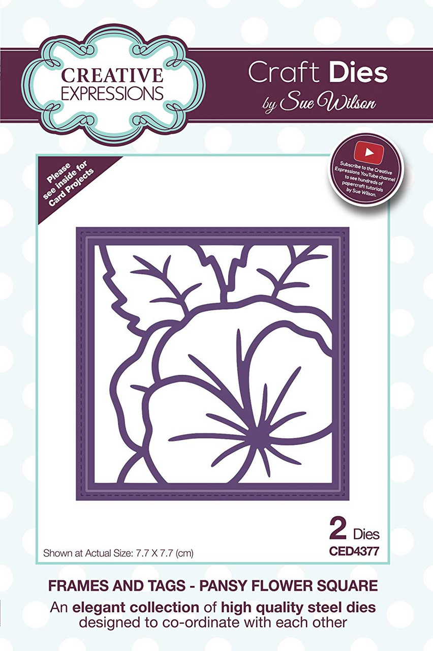 Sue Wilson Designs - Frames and Tags Collection - Pansy Flower Square (CED4377)