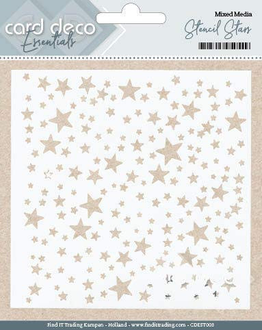 Card Deco Essentials Mixed Media Stencil - Stars 13x13cm