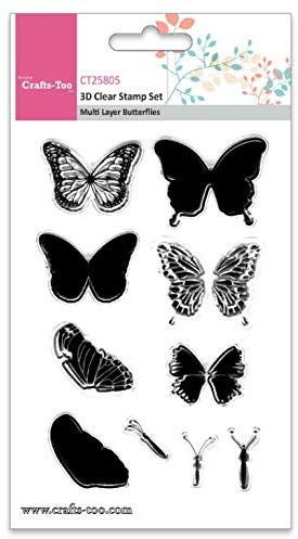 Crafts-Too 3D Clearstamp Set - Multi Layer Butterflies (10pcs) CT25805