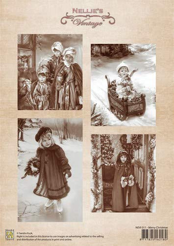 Nellie's Vintage Prints- Merry Christmas NEVI011