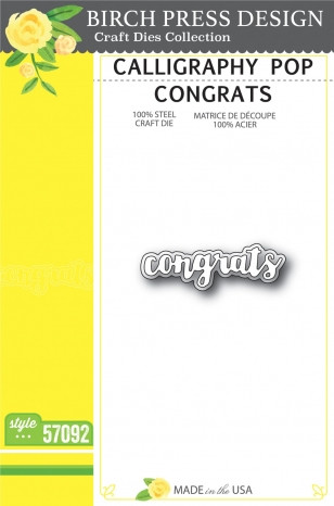 Birch Press Design Calligraphy Pop Congrats Cutting Die- 57092