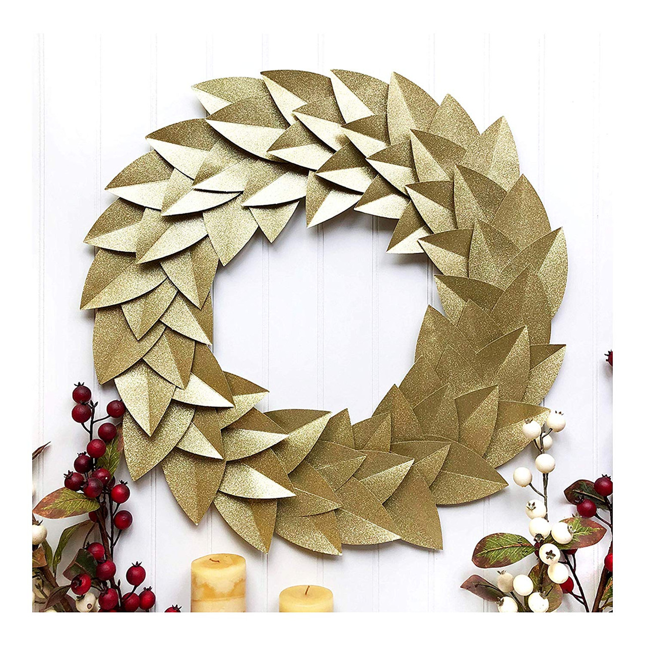 DCWV 614577 Gold Glitter Wreath Paper Project